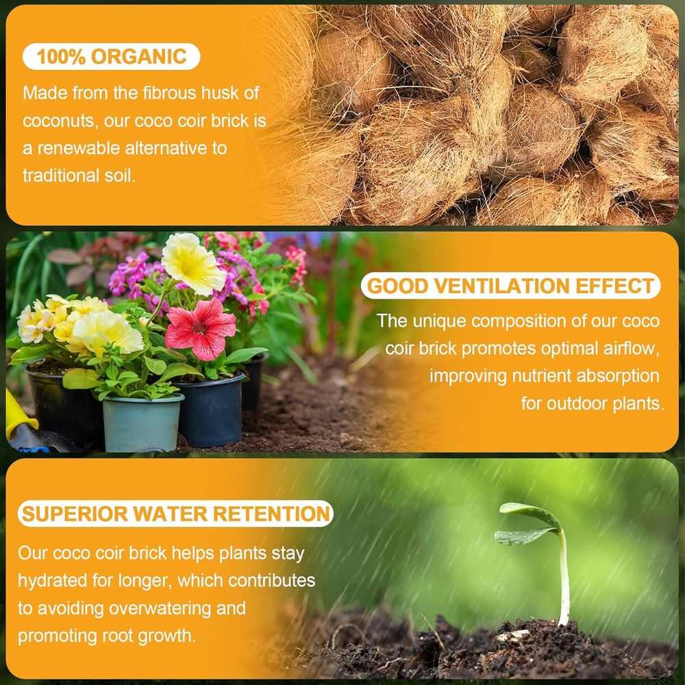 Organic Coconut Coir 4 Pcs Com - Substrate Coconut Fiber ulasan dan harga